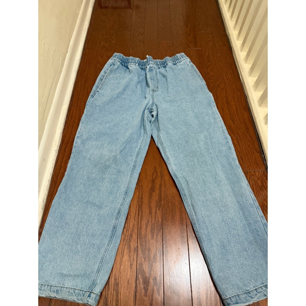 DGK All Day Mens Light‎ Wash Denim Joggers Elastic Waist Blue Jeans Large